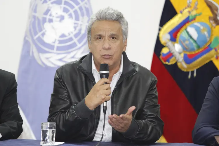 Lenín Moreno: presidente passou mais de dois meses buscando forma de reduzir déficit fiscal para cumprir acordo do FMI (Eithan Martinez/Agencia Press South/Getty Images)