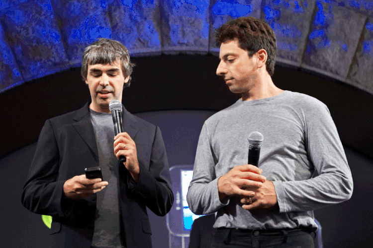 Larry Page e Sergey Brin: anúncio da saída dos dois foi feito em um comunicado oficial no blog da empresa nesta terça-feira (3) (Jacob Silberberg/Reuters)