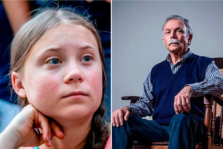 Greta Thunberg e Ricardo Galvão: ativista ambiental e ex-diretor do Inpe foram escolhidos para lista de personalidades mais relevantes para a ciência em 2019 (Fotomontagem/Site Exame)