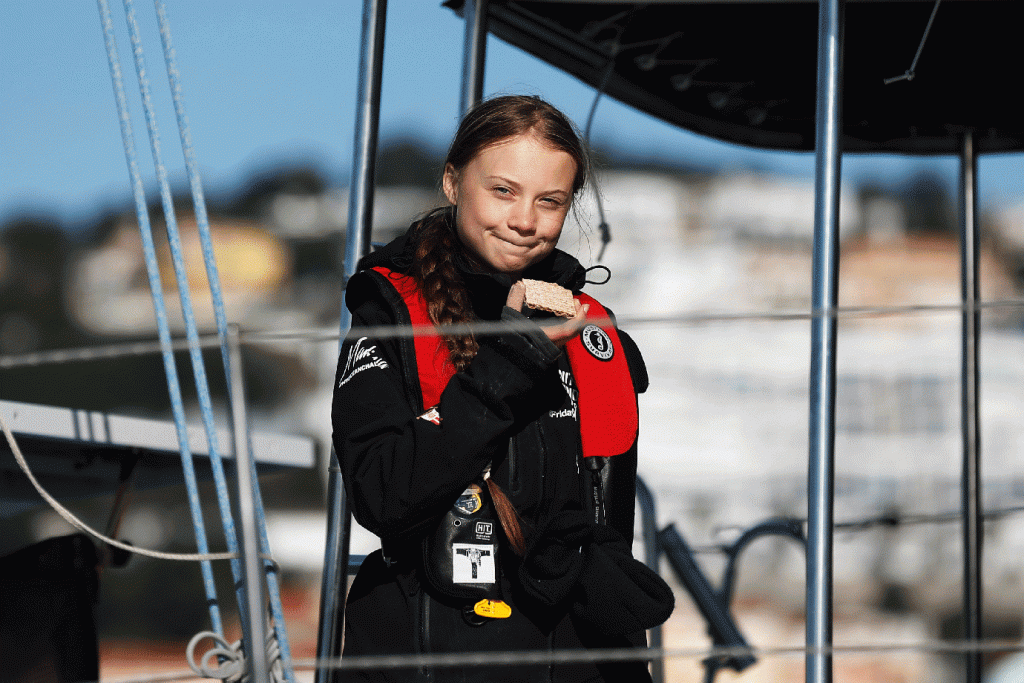 Rumo à COP25, Greta Thunberg chega a Lisboa após cruzar o Atlântico