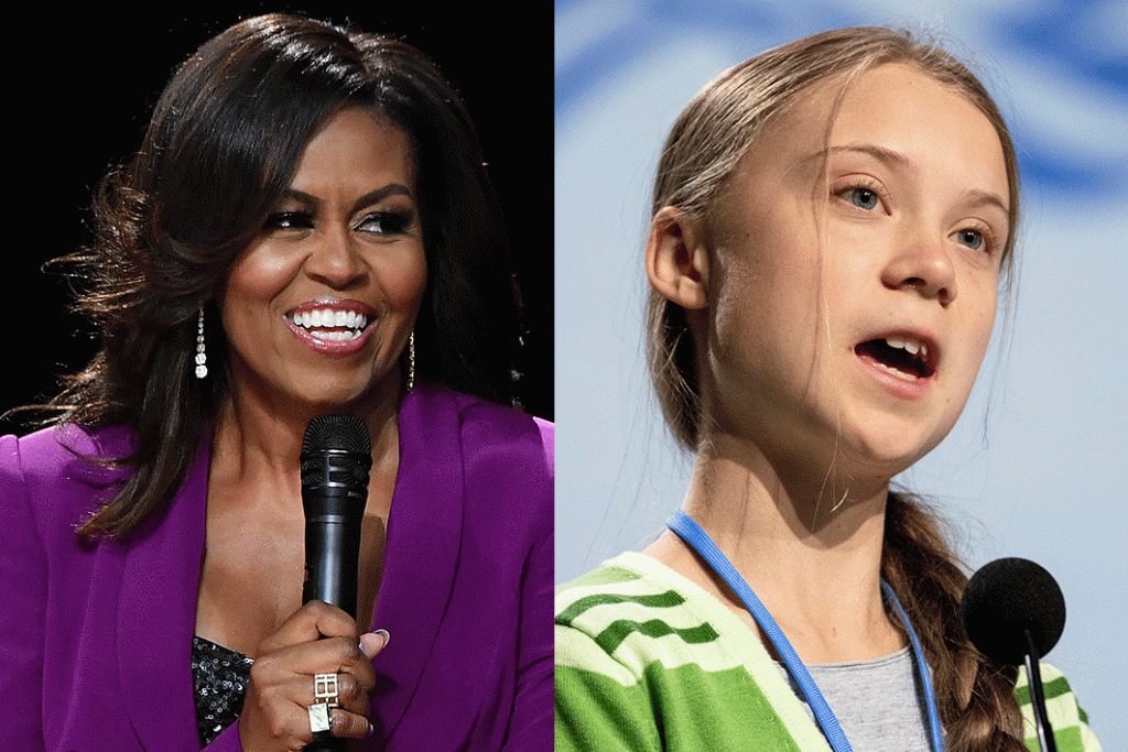 "Não deixe que diminuam sua luz", diz Michelle Obama para Greta Thunberg