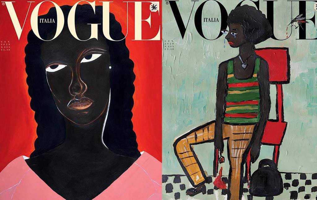 Capas da Vogue Italia de janeiro: ilustração e diversidade (Vogue Italia/Reprodução)