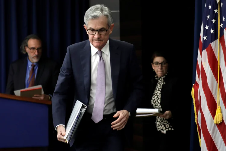 Jerome Powell: o presidente do Fed disse que uma "reavaliação material" das perspectivas econômicas seria necessária para qualquer mudança (Yuri Gripas/Reuters)