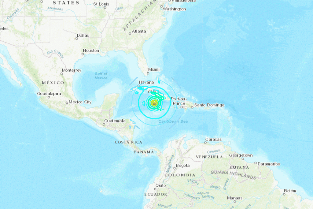 Terremoto: forte tremor no Caribe gera alerta de tsunami (USGS/Reprodução)