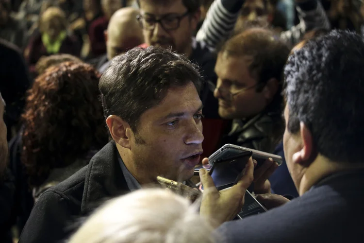 Axel Kicillof, hoje governador de Buenos Aires, durante a campanha (Sarah Pabst/Bloomberg)