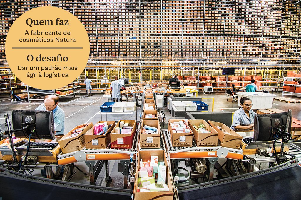 Centro de distribuição da Natura em São Paulo: mais agilidade na separação dos produtos (Germano Lüders/Exame)