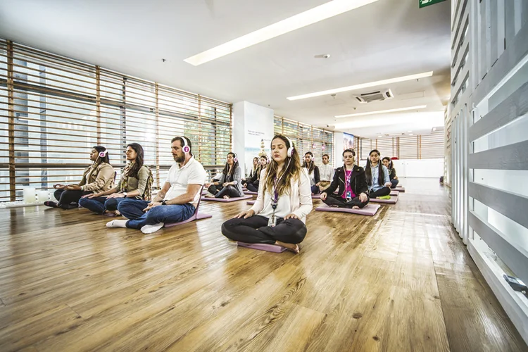 Assim como a Mutum pratica meditação com os colaboradores, a Vivo possui espaço de meditação na empresa. (Leandro Fonseca/Exame)