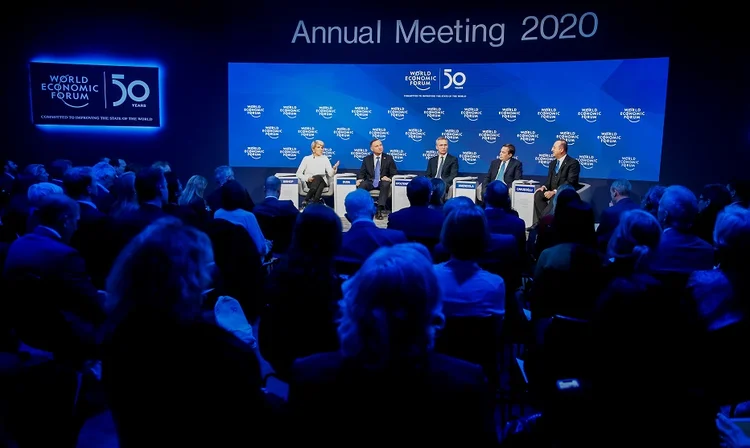 Debate em Davos:  O impacto das mudanças climáticas foi tem central do fórum econômico (Denis Balibouse/Reuters)