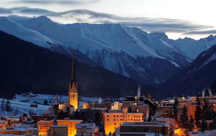 Vista geral de Davos: os cinco maiores riscos globais são relacionados ao clima e ao meio ambiente, segundo organizadores de fórum econômico (Arnd Wiegmann/Reuters)