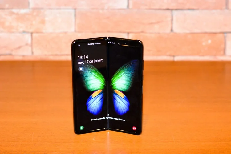 Galaxy Fold: tela dobrável tem 7,3 polegadas (Lucas Agrela/Site Exame)