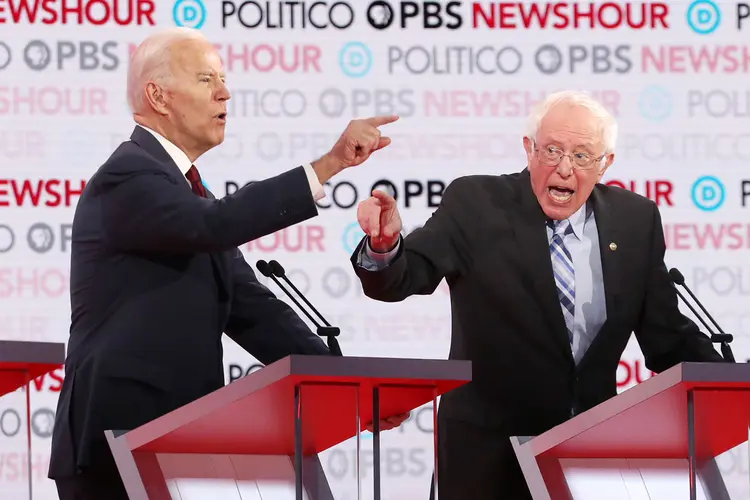 Joe Biden e Bernie Banders: percepção de que Biden é o mais elegível pode ter um papel maior neste ano quando o partido escolher seu representante (Justin Sullivan / Equipa/Getty Images)