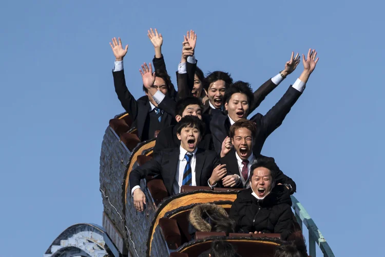 Homens no Japão: pesquisa feita com mulheres revelou que muitos homens usam licença-paternidade para se divertir (Tomohiro Ohsumi / Correspondente/Getty Images)