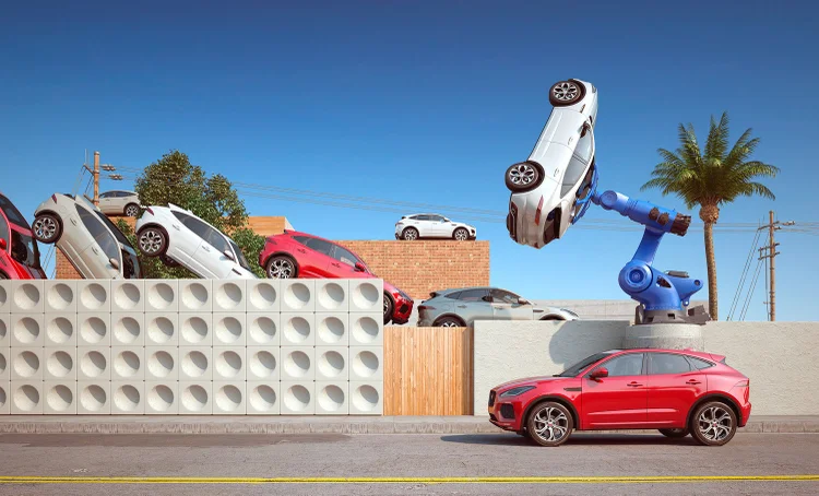 Trabalho de Chris Labrooy: arte com carros (Chris Labrooy/Divulgação)