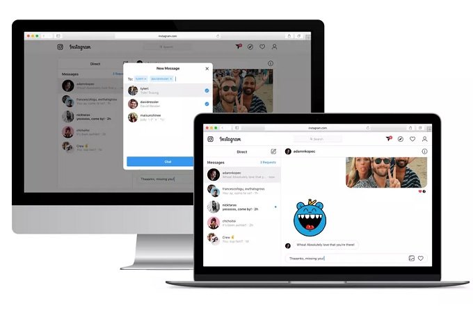 Instagram começa a testar chat em sua versão web