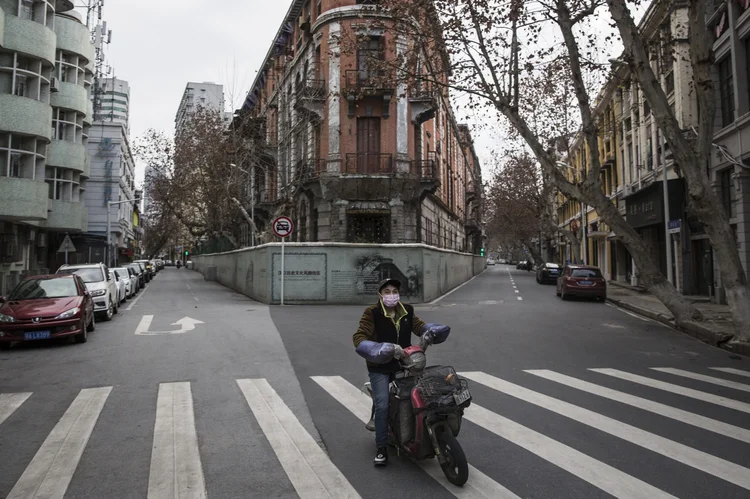 Ruas vazias em Wuhan, China. 08 de fevereiro de 2020 Foto: Getty Images (Correspondente/Getty Images)