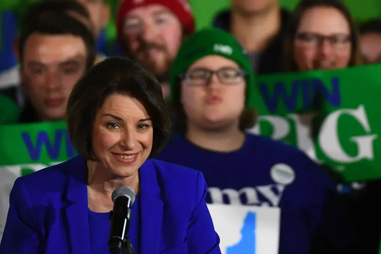 Amy Klobuchar, senadora de Minnesota: pré-candidata democrata surpreendeu nas prévias de New Hampshire e deixou Biden e Warren para trás (Gretchen Ertl/Reuters)