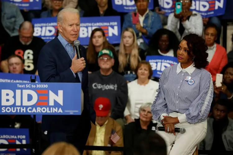 Joe Biden: candidato conseguiu na Carolina do Sul a vitória de que desesperadamente precisava (Elizabeth Frantz/Reuters)