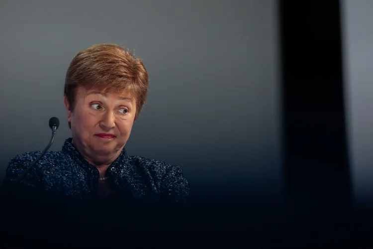 Kristalina Georgieva, diretora-gerente do FMI., Jan. de 2020. Foto: Jason Alden/Bloomberg via Getty Images (Jason Alden/Bloomberg/Getty Images)