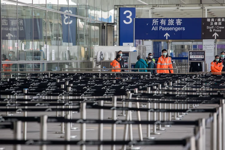 Aeroporto internacional de Hong Kong em 17 de fevereiro de 2020. Foro: : Paul Yeung/Bloomberg via Getty Images (Paul Yeung/Bloomberg/Getty Images)