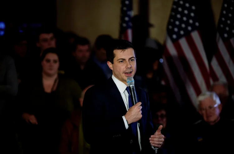 Pete Buttigieg, ex-prefeito de South Bend, Indianda: vitória apertada no controverso caucus de Iowa (Eric Thayer/Reuters)