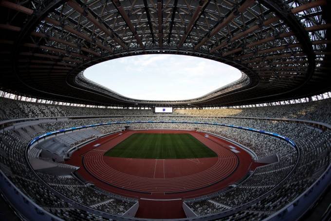 Estádio Olímpico em Tóquio: preocupação dos japoneses sobre coronavírus cresce após primeira morte confirmada (Issei Kato/Reuters)