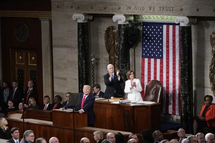 Trump em discurso: semana de vitórias (Joshua Roberts/Reuters)