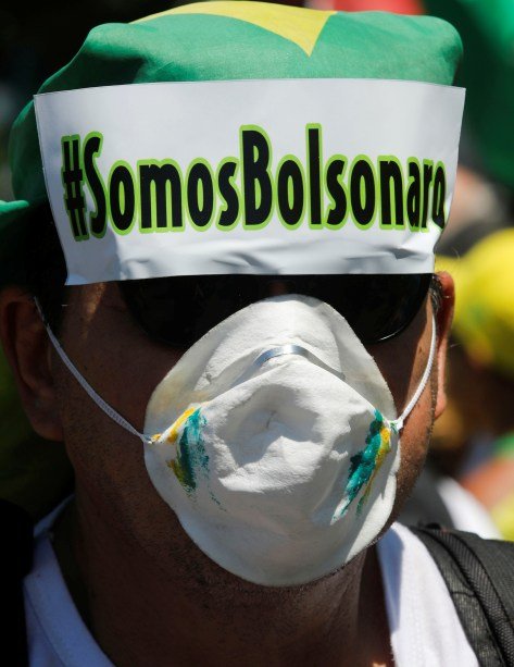 Manifestação em Brasília em apoio ao governo Bolsonaro. Domingo, 15 de março de 2020