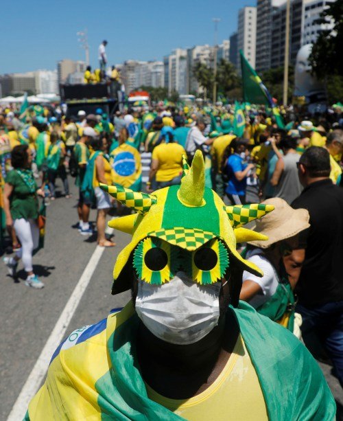 Manifestação em Brasília em apoio ao governo Bolsonaro. Domingo, 15 de março de 2020