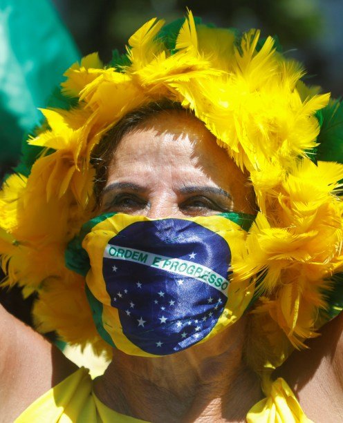 Manifestação em Brasília em apoio ao governo Bolsonaro. Domingo, 15 de março de 2020
