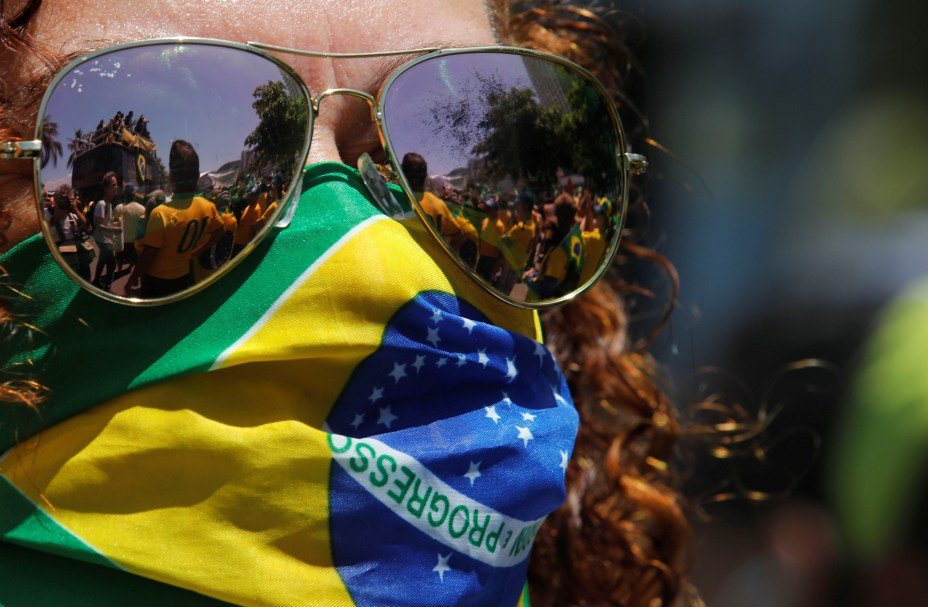 Manifestação em Brasília em apoio ao governo Bolsonaro. Domingo, 15 de março de 2020