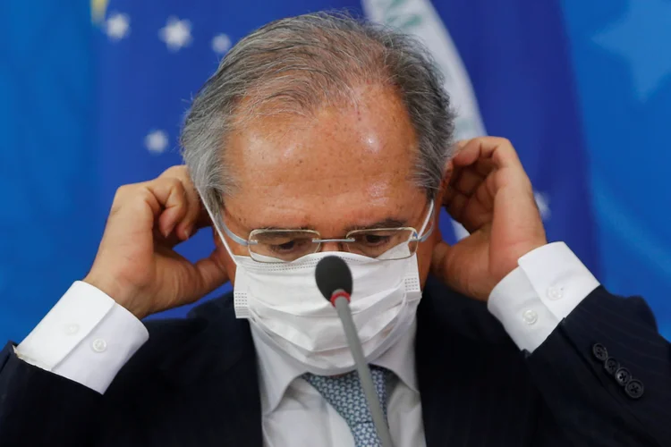 Paulo Guedes, ministro da Economia, durante coletiva de imprensa (Adriano Machado/Reuters)