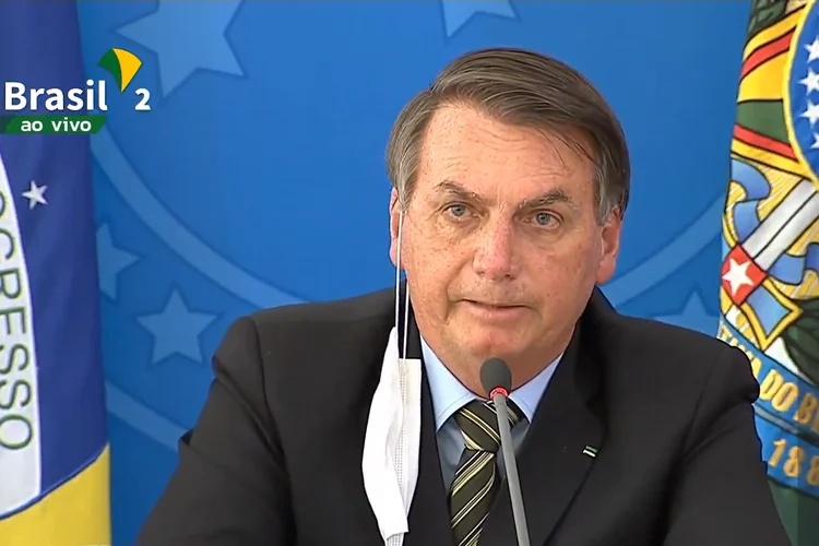 Jair Bolsonaro: presidente afirmou que as pessoas foram enganadas sobre a quantidade de mortes pelo coronavírus, apesar dos mais de 20 mil mortos registrados (TV Brasil/Reprodução)