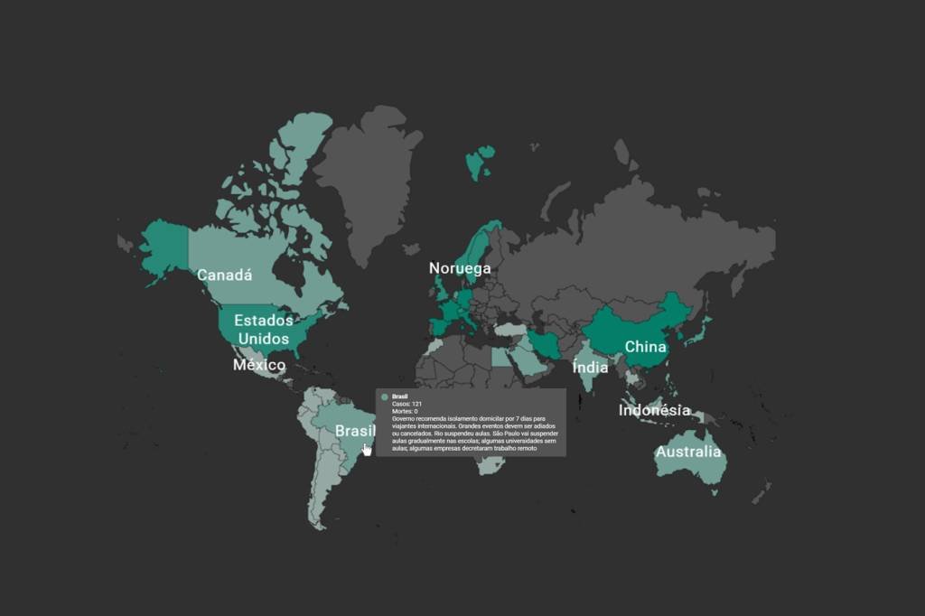 Mapa de ações sobre coronavírus: governos vêm se movimentando para conter a pandemia (Arte/Infogram/Exame)