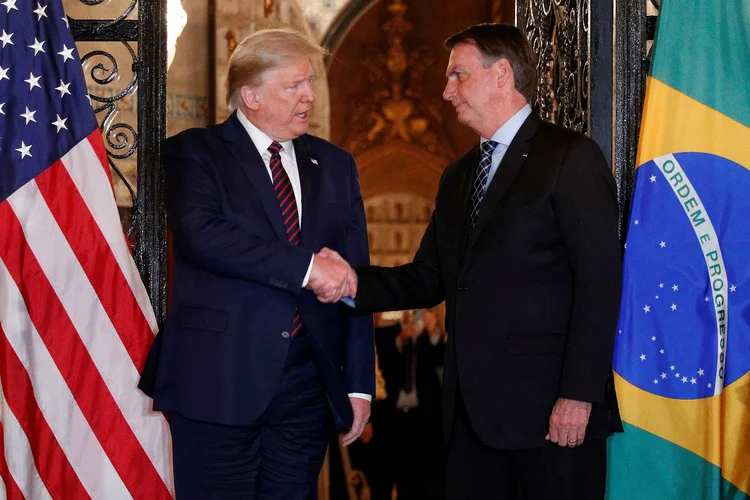 Donald Trump e Jair Bolsonaro: acordo comercial entre Estados Unidos e Brasil parece estar no horizonte da relação dos países (Tom Brenner/Reuters)