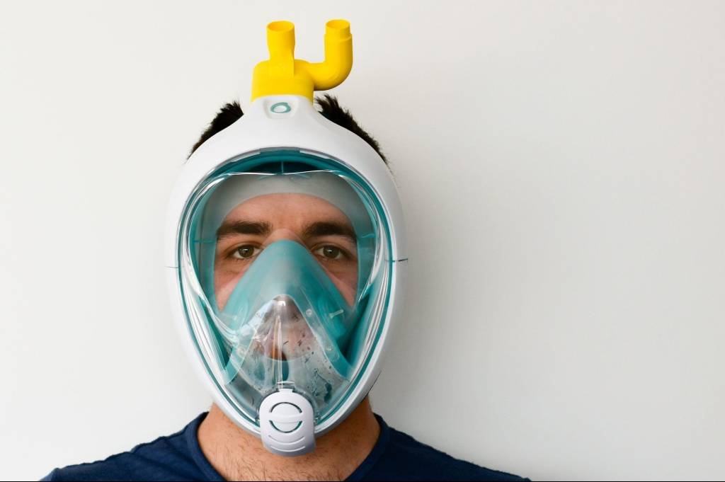 Máscaras de mergulho serão adaptadas para respiradores em hospitais
