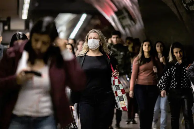 São Paulo: pessoas no metrô na capital paulista (Victor Moriyama/Getty Images)