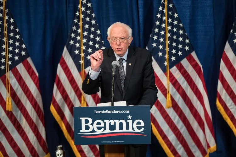 Sanders: candidato continua na disputa democrata (Scott Eisen/Getty Images)