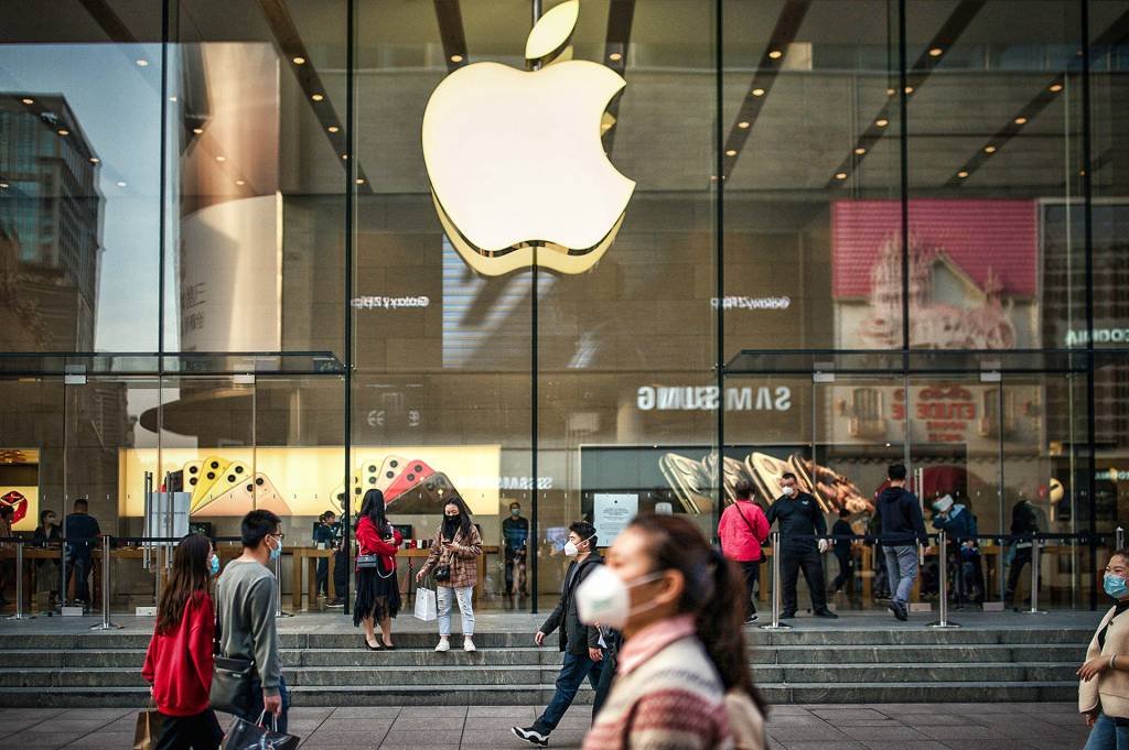 Loja da Apple: marca enfrenta o impacto da paralisação de fabricantes de componentes (Yifan Ding/Getty Images)