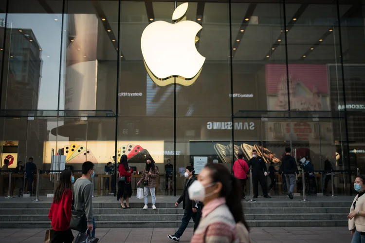 Loja da Apple em Shanghai, China: 17 de março de 2020.  (Yifan Ding/Getty Images)