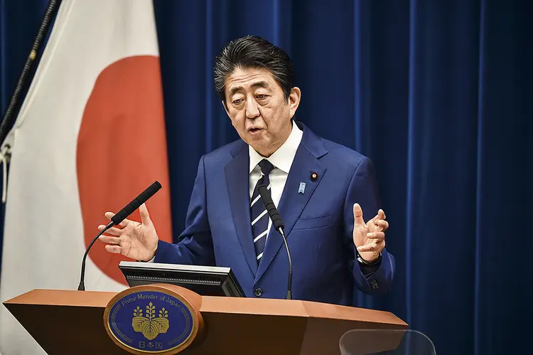 Shinzo Abe: suas reformas econômicas serão capazes de evitar uma nova recessão?  (Kazuhiro Nogi/AFP)