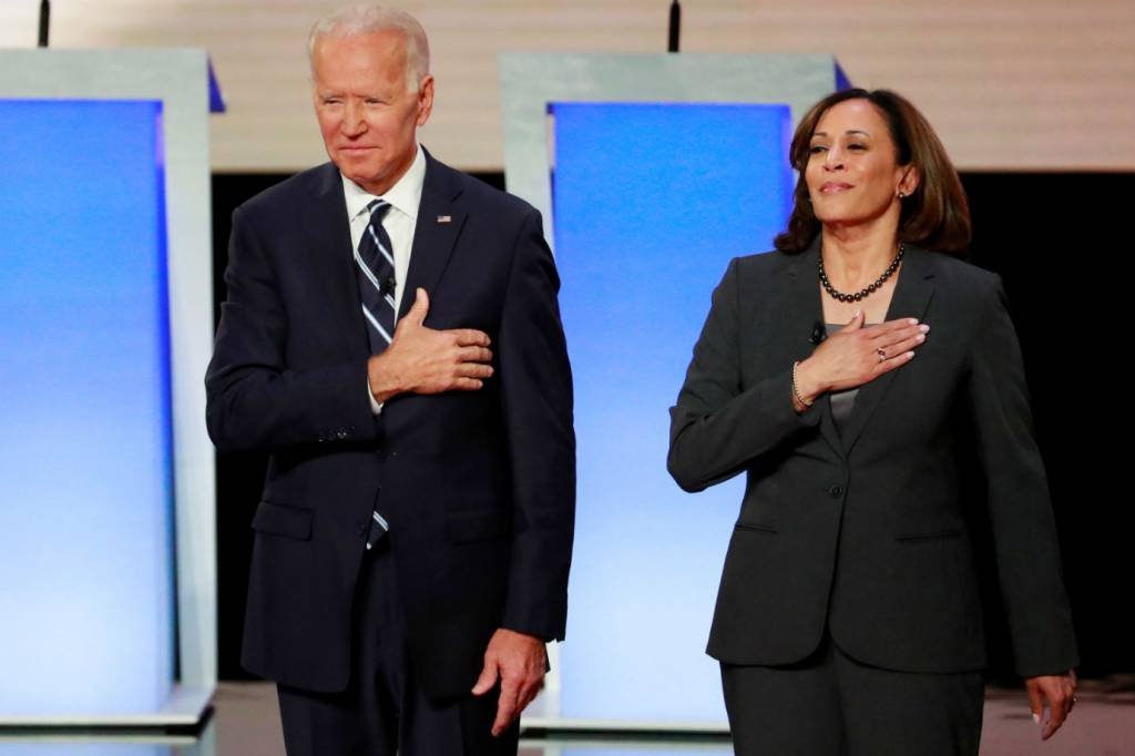 Kamala Harris anuncia apoio a Joe Biden nas eleições americanas