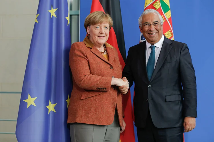 Merkel e Costa: desafios para um acordo no orçamento europeu (Christian Marquard/Getty Images)