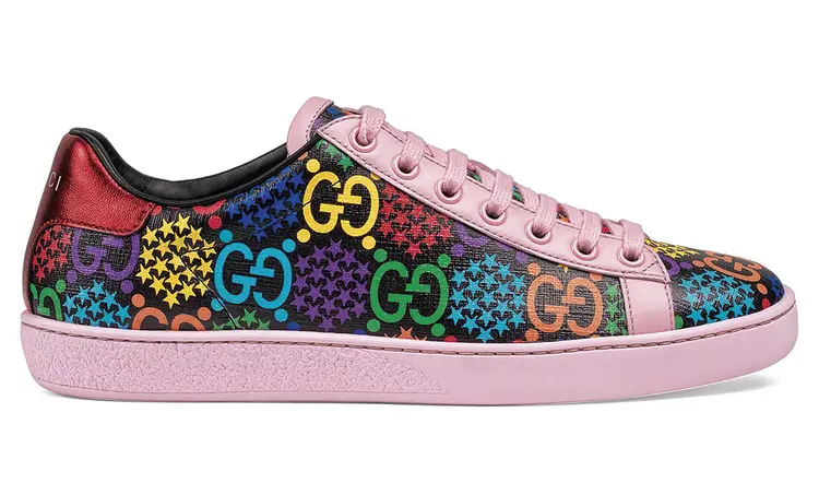 Sneaker da linha GG Psychedelic, da Gucci: coleção em loja temporária para clientela jovem | Divulgação / 