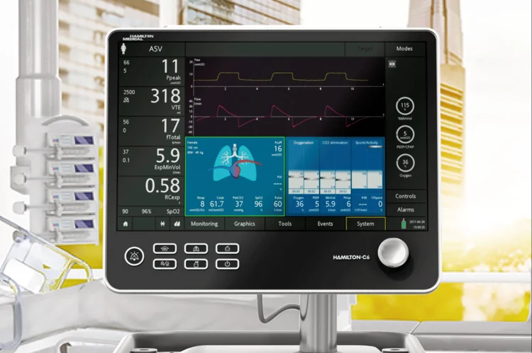 Respiradores: produto tem sido ponto crítico na hora de tratar doentes do novo coronavírus (Hamilton Medical/Divulgação)
