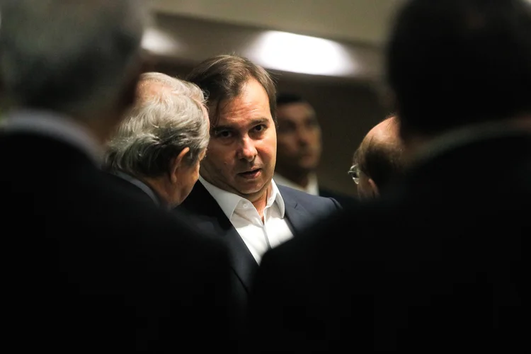 O  presidente da Câmara dos Deputados, Rodrigo Maia, fala  à empresários da indústria, durante encontro sobre os ‘Diálogos da Indústria com o Congresso sobre os impactos das reformas estruturantes para o setor industrial’, na sede  da Firjan (Tania Rego/Agência Brasil)