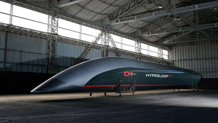 Cápsula do Hyperloop, que viaja a mais de 1.000 km/h (Hyperloop Transportation Technologies/Divulgação)