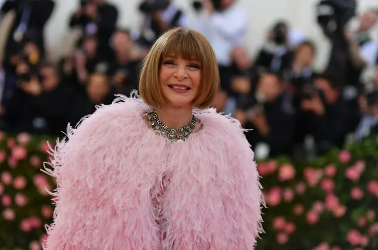 Anna Wintour: a editora da Vogue anunciou em editoria que o tradicional Met Gala está adiado (AFP/AFP)