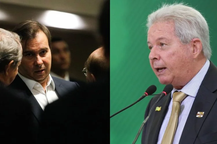 Rodrigo Maia e Rubem Novaes: "O presidente do Banco do Brasil tem de tratar de liquidez e não sobre isolamento vertical", disse o presidente da Câmara (9Rodrigues Pozzebom/Agência Brasil e Marcos Corrêa/PR)/Exame)