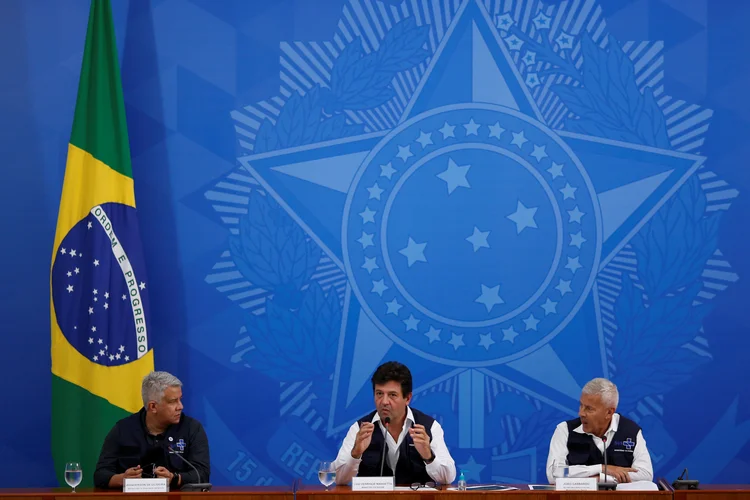 Coletiva do Ministério da Saúde: autoridades atualizaram situação do país em relação ao coronavírus (Ueslei Marcelino/Reuters Brazil)