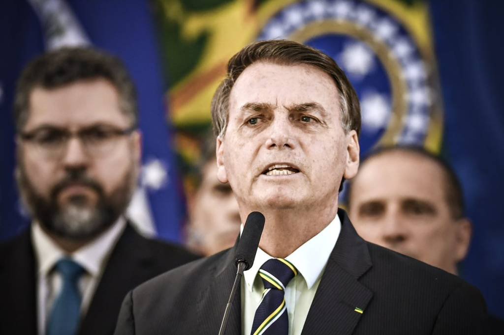 Bolsonaro: ao longo de seu discurso de 40 minutos, o presidente referiu-se diversas vezes à Lei 13.047/2014 (Evaristo Sá/AFP)